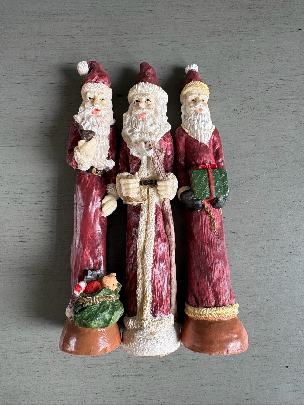 VTG Classic Pencil Santa Figurine Display -Christmas Holiday Home Decor Set of 3 - Picture 5 of 8